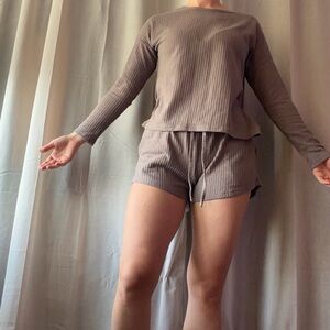 Women's Waffle Knit Pajama Set - Olive 🫒